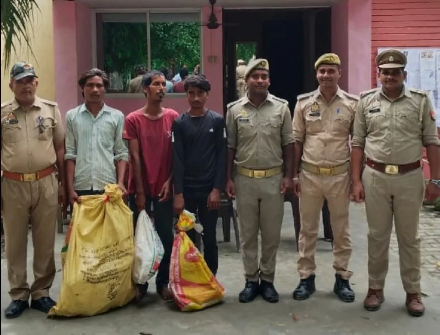बलिया पुलिस ने प्राथमिक विद्यालय में हुई चोरी का किया खुलासा, तीन गिरफ्तार
