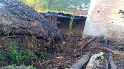 बहराइच : अज्ञात कारणों से लगी आग, हजारों का नुकसान