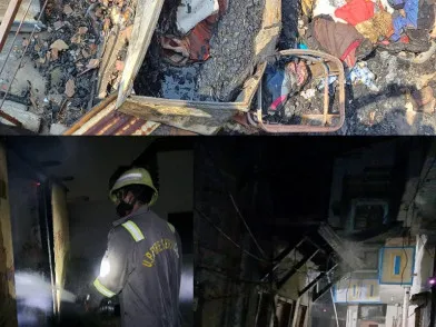 मुरादाबाद : तीन मंजिला घर में लगी आग, सारा सामान जलकर राख, फंसे 12 लोगों को बचाया सुरक्षित