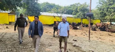 बलिया : गोआश्रय केंद्र का एसडीएम ने किया औचक निरीक्षण