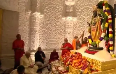 Ram Mandir Pran Pratishtha : राम मंदिर में रामलला की प्राण प्रतिष्ठा संपन्न, देखें वीडियो