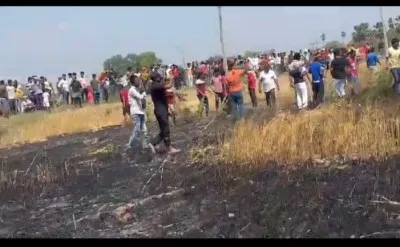 बलिया में किसानों की मेहनत लूट ले गई आग, 50 बीघा खेत में खड़ी गेहूं की फसल राख