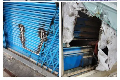 गैस कटर से दुकान का शटर काटकर लाखों की चोरी