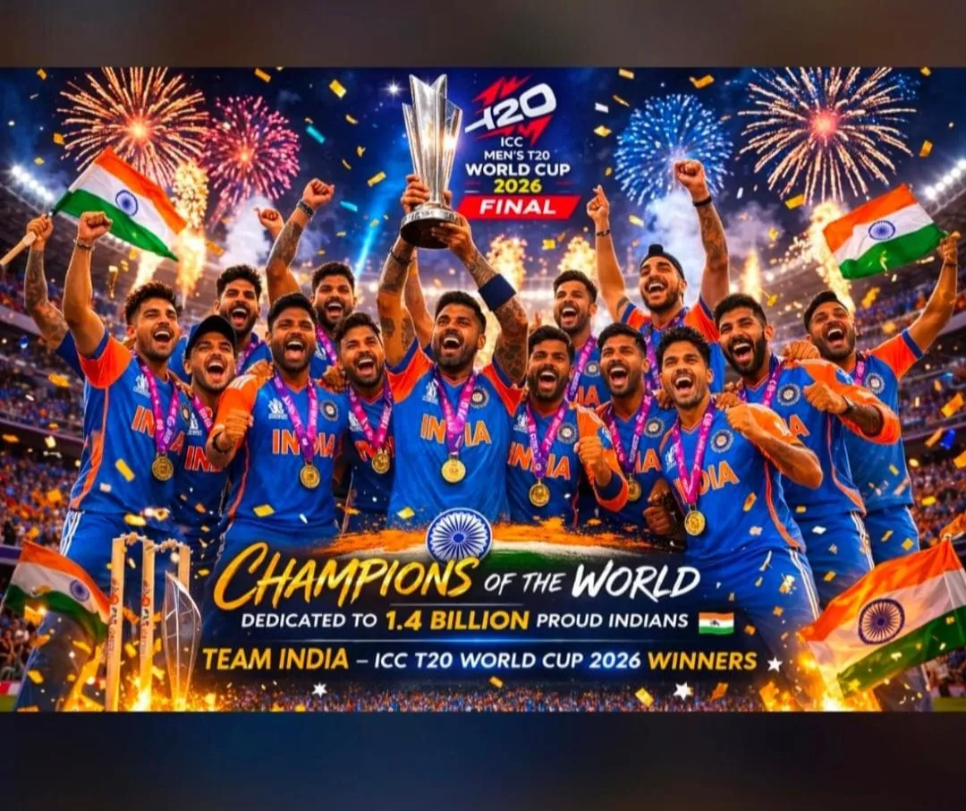 T20 World Cup 2026 : भारत बना टी-20 का विश्व विजेता, फाइनल में न्यूजीलैंड को 96 रन से हराया