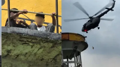 पानी की टंकी की सीढ़ी टूटी, एक बच्चे की मौत; दो को हेलीकॉप्टर से बचाया गया