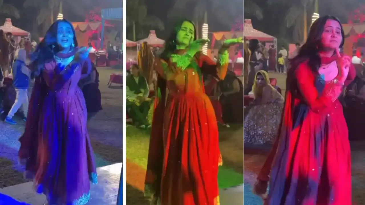 शादी में लड़की के हरियाणवी डांस ने लूटी महफिल, लाल सूट में दिखाया ऐसा स्वैग कि देखते रह गए लोग