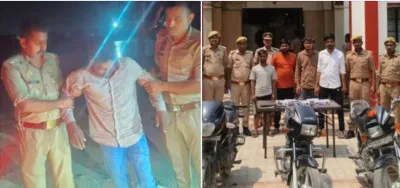पुलिस मुठभेड़ में 25 हजार का इनामी बदमाश गिरफ्तार, पैर में लगी गोली; चार साथी भी दबोचे गए