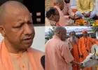 CM योगी ने गोरखनाथ मंदिर में की गोवर्धन पूजा, गायों को खिलाया गुड़-चना, दी शुभकामनाएं