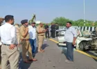 पूर्वांचल एक्सप्रेस-वे पर भीषण हादसा, कंटेनर से टकराई कार; पांच लोगों की मौत