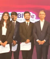 एसपीजेआईएमआर, मुंबई के प्रीतिश वाधवा, स्तुति राजेश शाह और ईशान शर्मा ने 'एसबीआई लाइफ़ आइडिएशनएक्स 2.0 नेशनल चैंपियन' का खिताब जीता