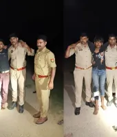 आजमगढ़ मुठभेड़: 25-25 हजार के दो इनामी बदमाश गिरफ्तार, पुलिस की जवाबी कार्रवाई में पैर में लगी गोली
