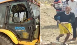 लखनऊ में एलडीए टीम पर हमला, सरकारी वाहनों पर पथराव; जेसीबी चालक घायल