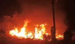 बलिया के बैरिया में भीषण आग से परिवार बेघर, जिंदा जली जर्सी गाय