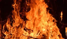 Ballia News : चूल्हे की चिंगारी से लगी आग, तीन झोपड़ियां और दो करकट के मकान जलकर राख