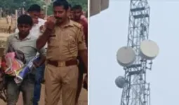 बलिया में मोबाइल टावर पर चढ़ा युवक, नौ घंटे बाद उतरा; मुकदमों में कार्रवाई की मांग को लेकर किया हाईवोल्टेज ड्रामा