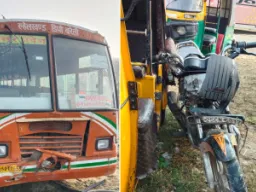 बरेली में रोडवेज बस की टक्कर से बाइक सवार युवक की मौत, दो घायल