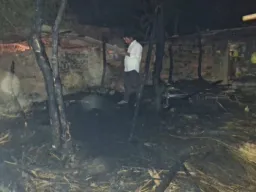 Ballia News : अकोल्ही गांव में आग का कहर, पांच झोपड़ियां जलकर राख; दो लोग झुलसे