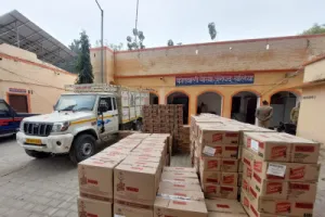 यूपी–बिहार बॉर्डर पर बड़ी कार्रवाई: बलिया पुलिस ने 17.70 लाख की शराब पकड़ी, चालक फरार