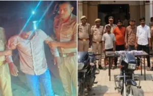 पुलिस मुठभेड़ में 25 हजार का इनामी बदमाश गिरफ्तार, पैर में लगी गोली; चार साथी भी दबोचे गए